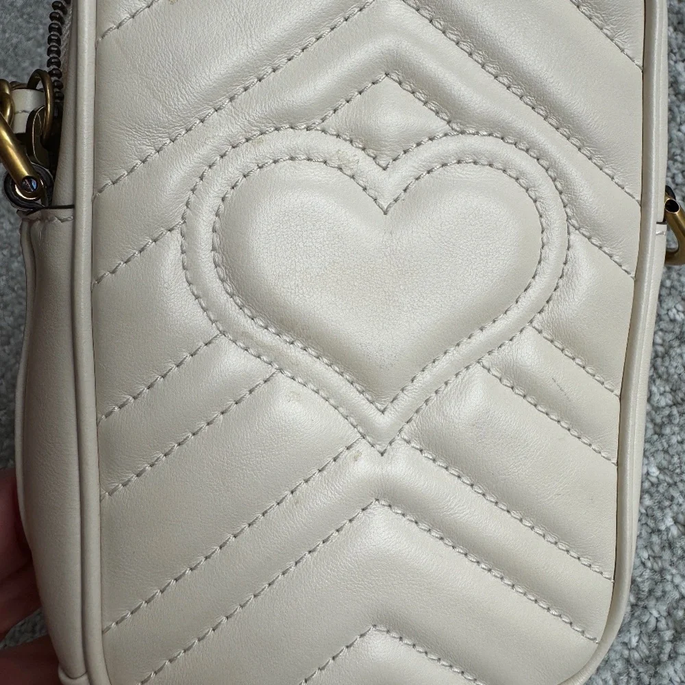 Gucci GG Marmont Vertical Phone Crossbody Bag Matelassé Leather Mini - Picture 8 of 15